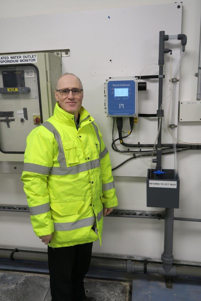 Jonathan Cook from Pi with the newly installed ParticleSense Particle Counter